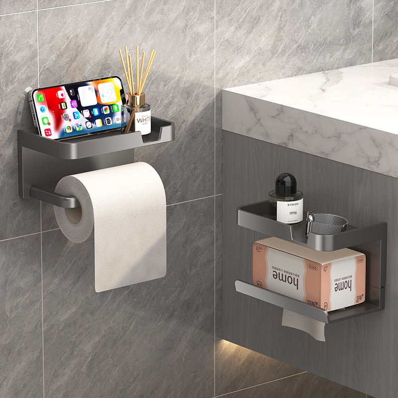 Bathroom Tissue Box Bathroom Tissue Box Storage Rack Punch-Free Toilet Paper Box Wall-Mounted Roll Paper Holder Toilet Rack - Image 3